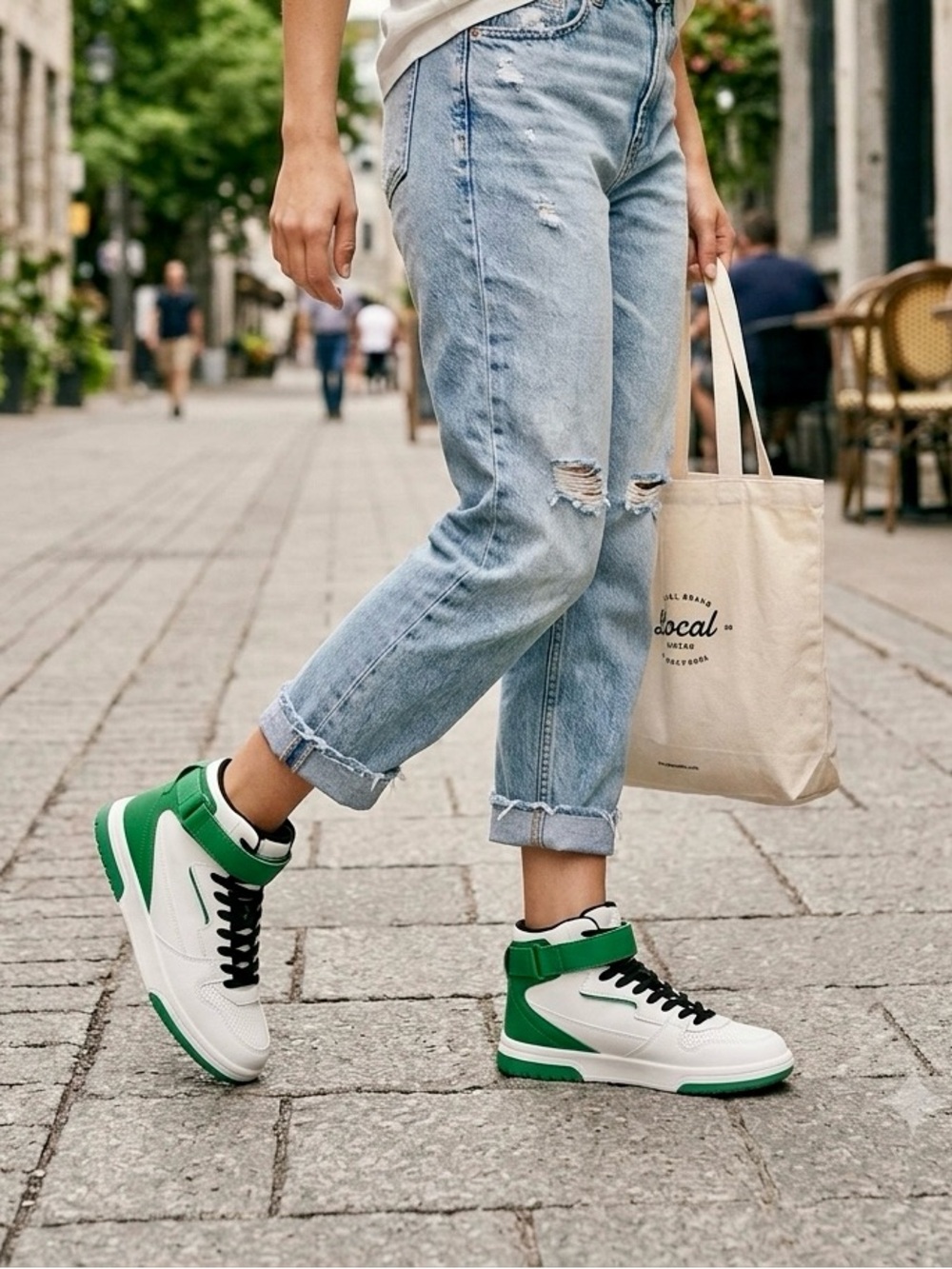 CONTRAST COLOR HIGH TOP SNEAKERS